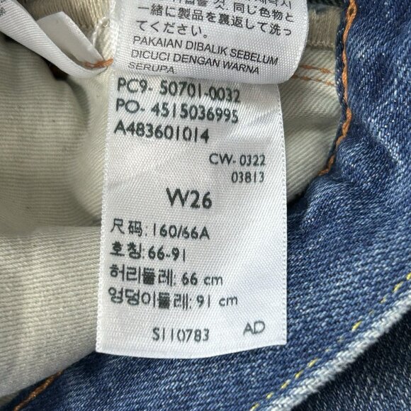 Levis Women’s 26 701 LVC 1950 Selvedge Jean High Waist Patchwork Big E Denim - Picture 8 of 14